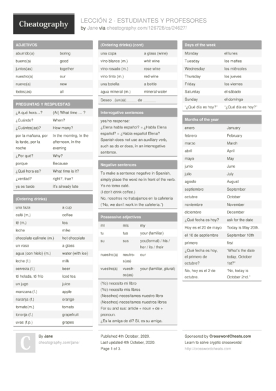 Cheat Sheets Matching 