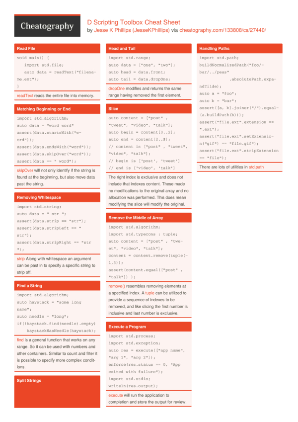 D Scripting Toolbox Cheat Sheet by JesseKPhillips - Download free from ...
