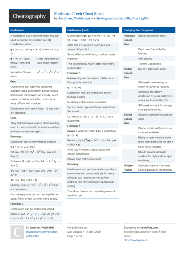 Maths and Tech Cheat Sheet by Jonathan_Walsh1999 - Download free from ...