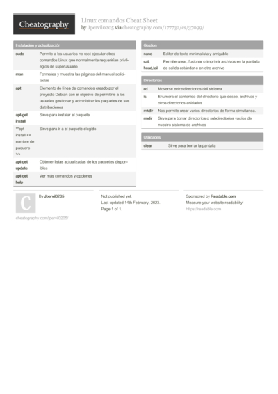 51 Ubuntu Cheat Sheets - Cheatography.com: Cheat Sheets For Every Occasion