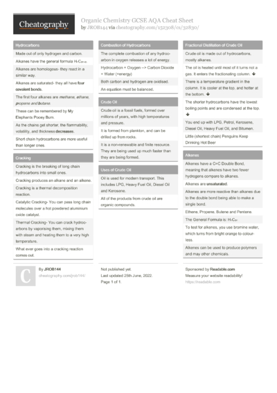 45 Gcse Cheat Sheets - Cheatography.com: Cheat Sheets For Every Occasion