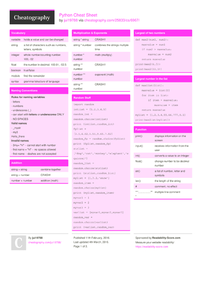 Cheat Sheets Matching