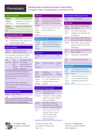 44 Server Cheat Sheets - Cheatography.com: Cheat Sheets For Every Occasion