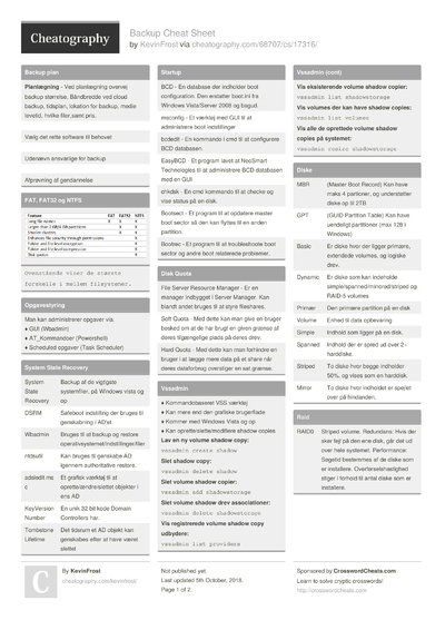 4 Raid Cheat Sheets - Cheatography.com: Cheat Sheets For Every Occasion