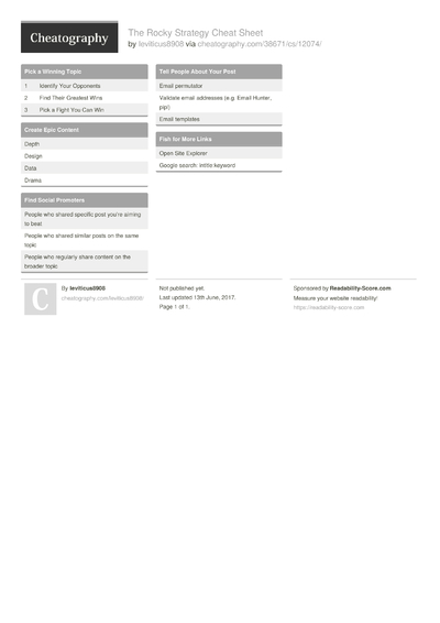 21 SEO Cheat Sheets - Cheatography.com: Cheat Sheets For Every Occasion