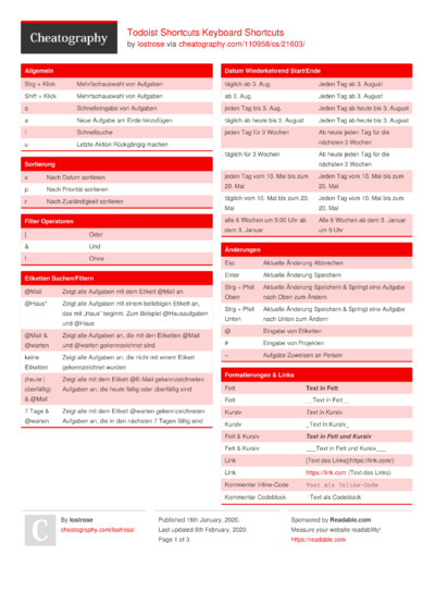 14 Deutsch Cheat Sheets - Cheatography.com: Cheat Sheets For Every Occasion
