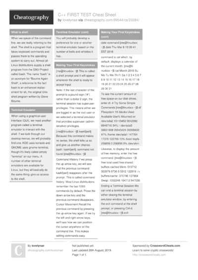 64 C- Cheat Sheets - Cheatography.com: Cheat Sheets For Every Occasion