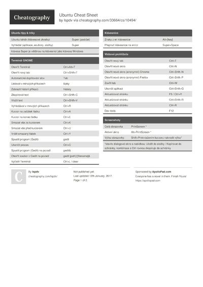 32 Ubuntu Cheat Sheets - Cheatography.com: Cheat Sheets For Every Occasion