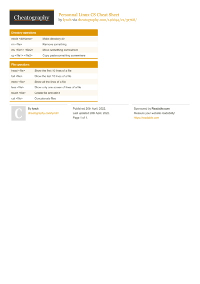 C# Cheat Sheet by laurence - Download free from Cheatography ...