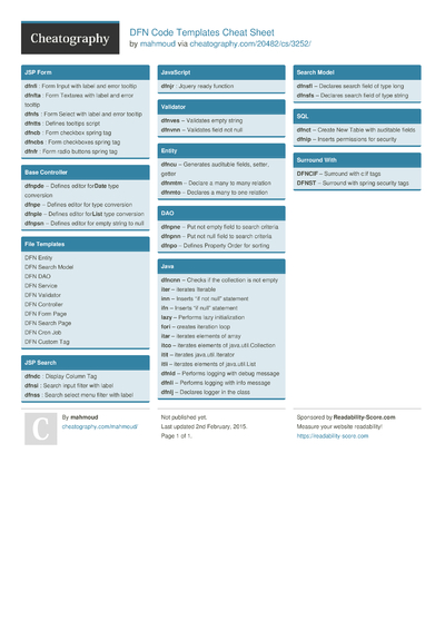 1 Dfn Cheat Sheet - Cheatography.com: Cheat Sheets For Every Occasion