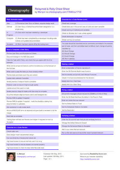 Cheat Sheets Matching 