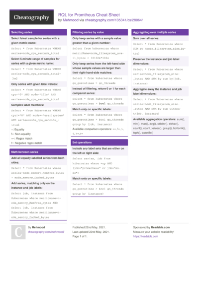 Cheat Sheets Matching "regex" - Cheatography.com: Cheat Sheets For ...