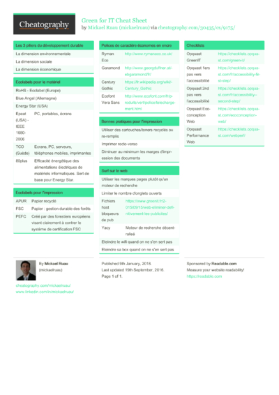 Cheat Sheets in français (French) - Cheatography.com: Cheat Sheets For ...