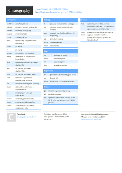 Cheat Sheets Matching "linux" - Cheatography.com: Cheat Sheets For ...