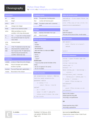 Cheat Sheets Matching