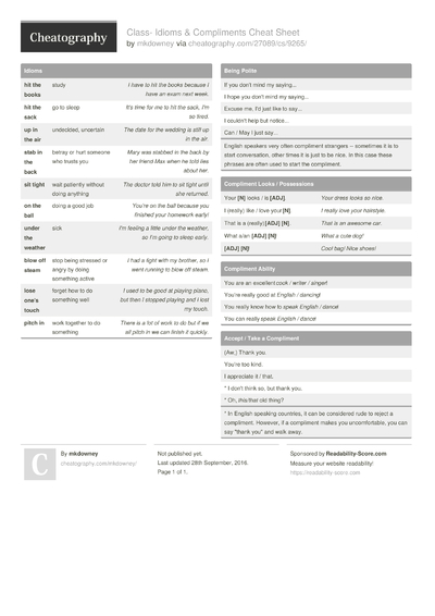 4 Efl Cheat Sheets - Cheatography.com: Cheat Sheets For Every Occasion