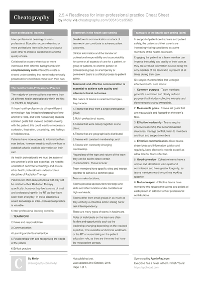 7 Teams Cheat Sheets - Cheatography.com: Cheat Sheets For Every Occasion