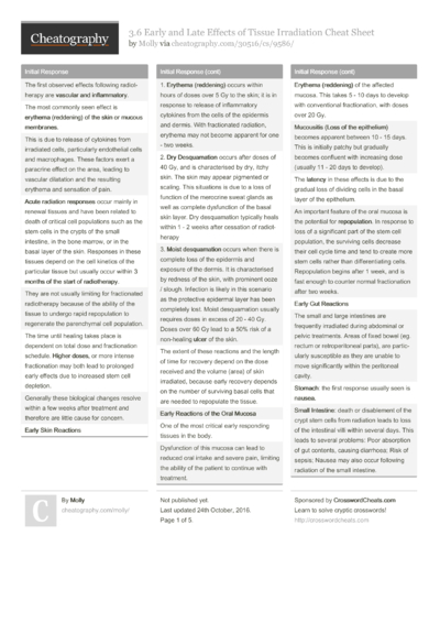 9 Tissues Cheat Sheets - Cheatography.com: Cheat Sheets For Every Occasion