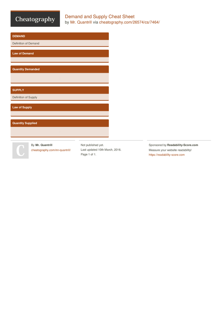 Economics Cheat Sheet by evelana - Download free from Cheatography