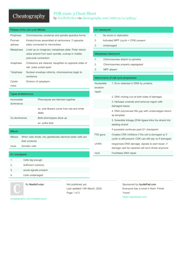 FOB exam 3 Cheat Sheet by NoelleEvelyn - Download free from ...