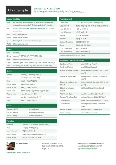 1 Mc Cheat Sheet - Cheatography.com: Cheat Sheets For Every Occasion