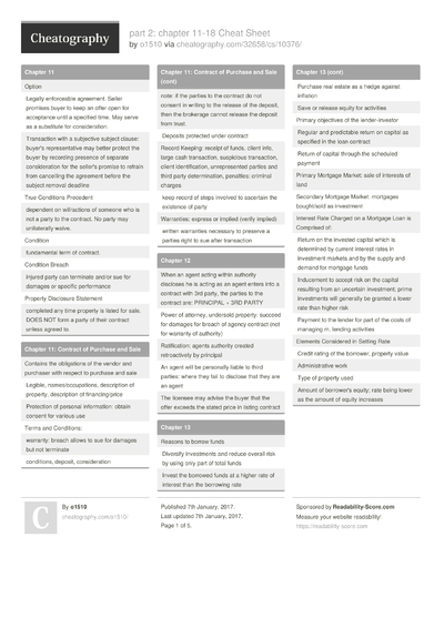 Cheat Sheets Matching 