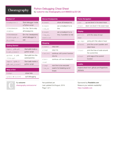 717 Python Cheat Sheets - Cheatography.com: Cheat Sheets For Every Occasion
