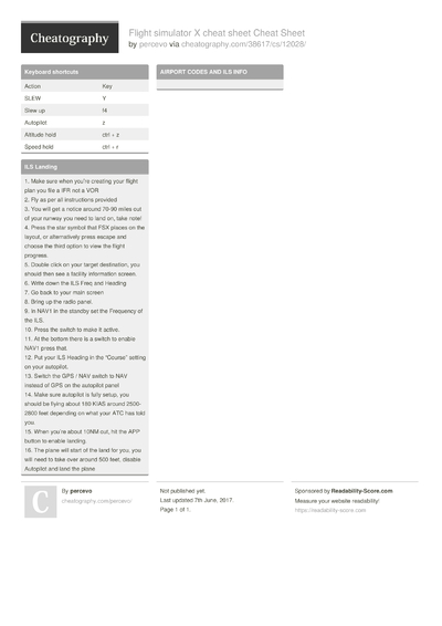 x plane 11 keyboard cheat sheet pdf