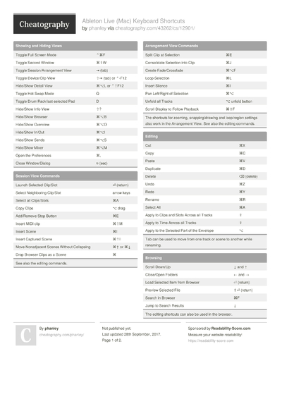 8 Daw Cheat Sheets - Cheatography.com: Cheat Sheets For Every Occasion