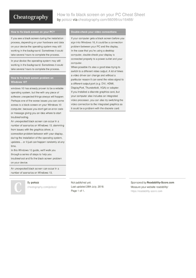 screen cheatsheet screen cheatsheet