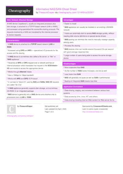7 Storage Cheat Sheets - Cheatography.com: Cheat Sheets For Every Occasion