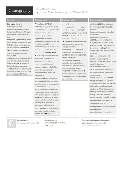 89 Computing Cheat Sheets - Cheatography.com: Cheat Sheets For Every ...