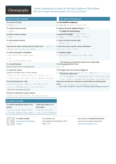 34 Devops Cheat Sheets - Cheatography.com: Cheat Sheets For Every Occasion
