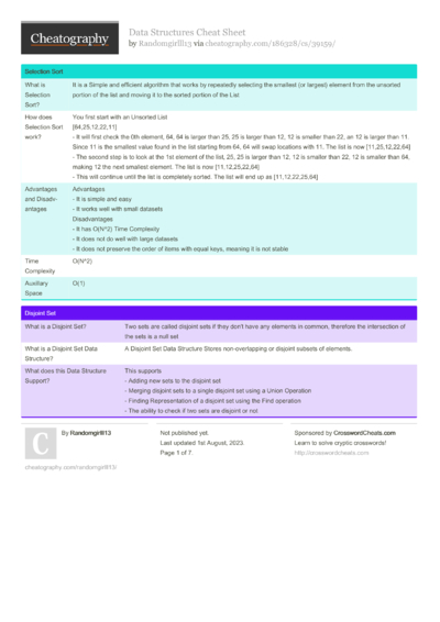 16 Structure Cheat Sheets - Cheatography.com: Cheat Sheets For Every ...