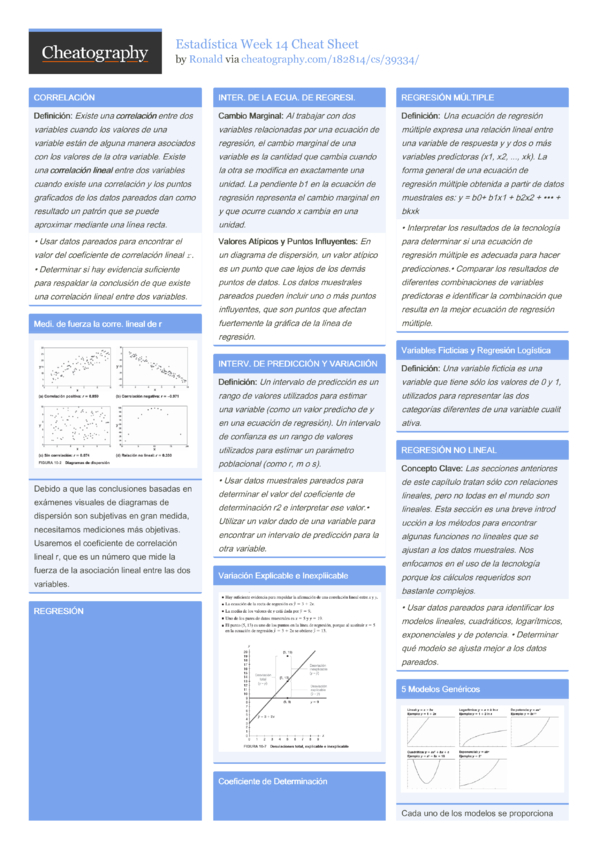 Estadística Week 14 Cheat Sheet By Ronald Download Free From