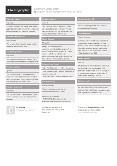 MongoDB Cheat Sheet By Isaeus - Download Free From Cheatography ...