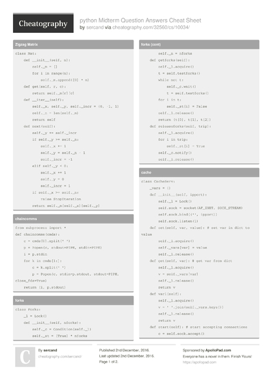 Sercand Python Midterm Question Answers.400 ?time=1480685045