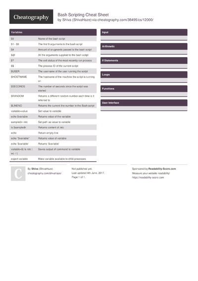 23 Scripting Cheat Sheets Cheat Sheets For Every