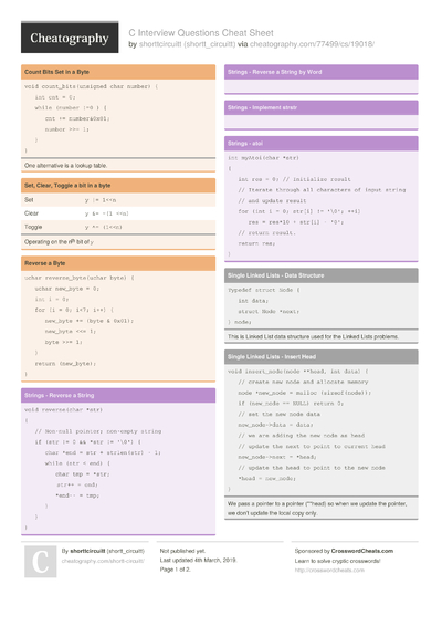 8 Questions Cheat Sheets - Cheatography.com: Cheat Sheets For Every ...
