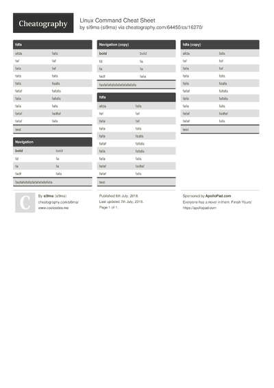 Cheat Sheets Matching "linux" - Cheatography.com: Cheat Sheets For ...