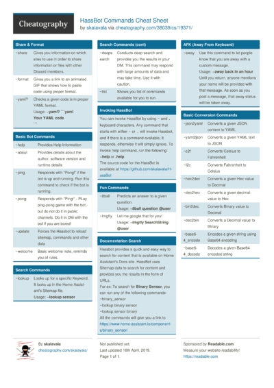 2 Discord Cheat Sheets - Cheatography.com: Cheat Sheets For Every Occasion