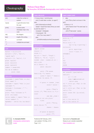 Java cheat sheet Cheat Sheet by Sonnylnw MUIDS - Download free from ...