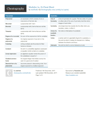 178 Maths Cheat Sheets - Cheatography.com: Cheat Sheets For Every Occasion