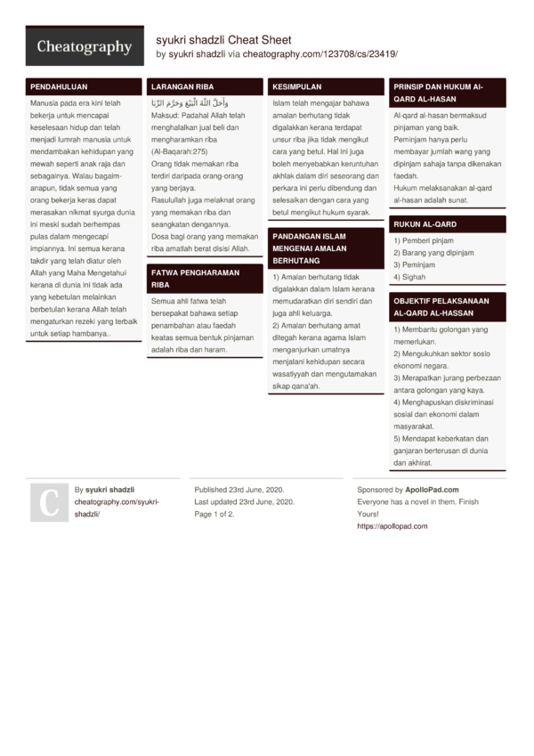 syukri shadzli Cheat Sheet by syukri shadzli - Download free from 