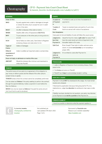 146 Law Cheat Sheets - Cheatography.com: Cheat Sheets For Every Occasion