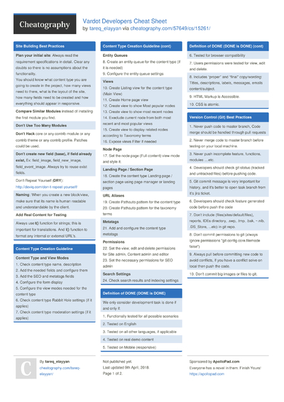 149 Development Cheat Sheets - Cheatography.com: Cheat Sheets For Every ...