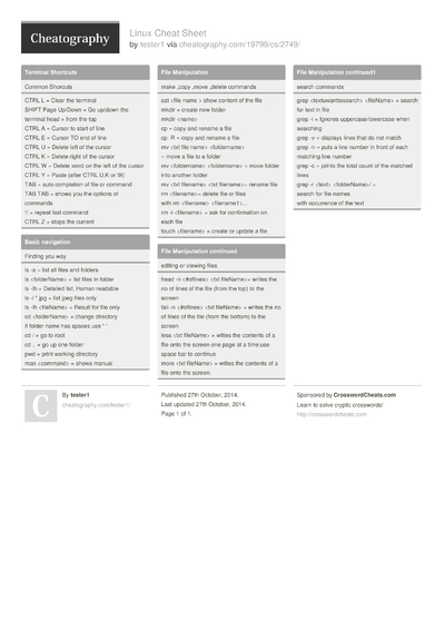 50 Terminator Cheat Sheets - Cheatography.com: Cheat Sheets For Every ...