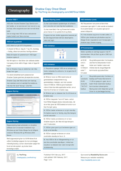 Cheat Sheets Matching 