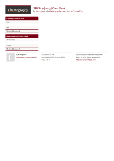 6 Rhcsa Cheat Sheets - Cheatography.com: Cheat Sheets For Every Occasion