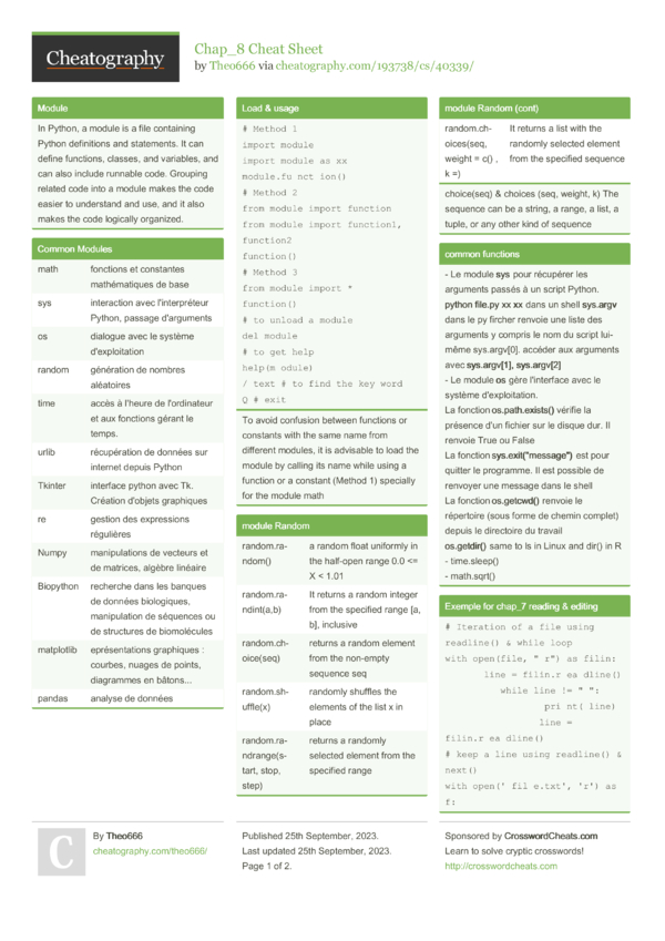 Chap_8 Cheat Sheet by Theo666 - Download free from Cheatography ...